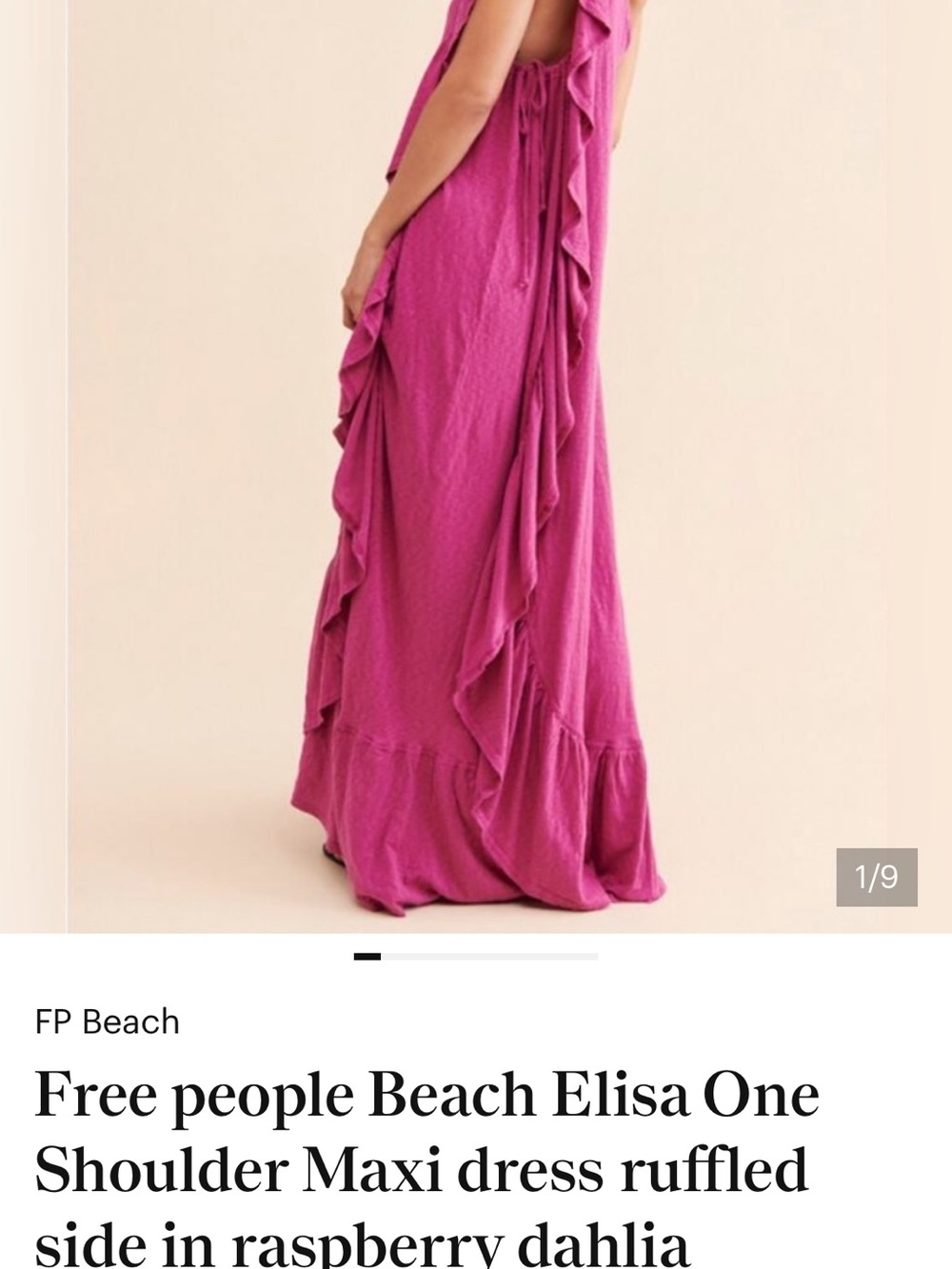 Free People Elisa One-Shoulder Maxi Dress in Raspberry
